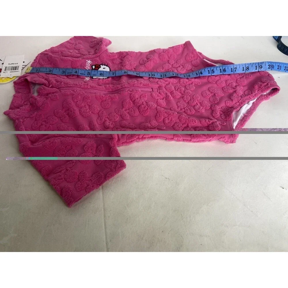 Hello Kitty Pink One Piece Rash Guard Swimsuit Swimwear Girls Size 5T